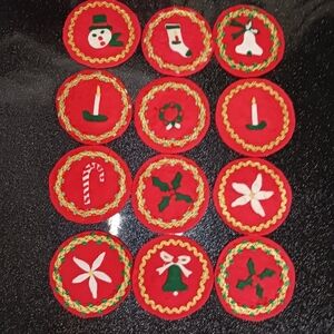 Vintage Handmade Christmas Coasters.